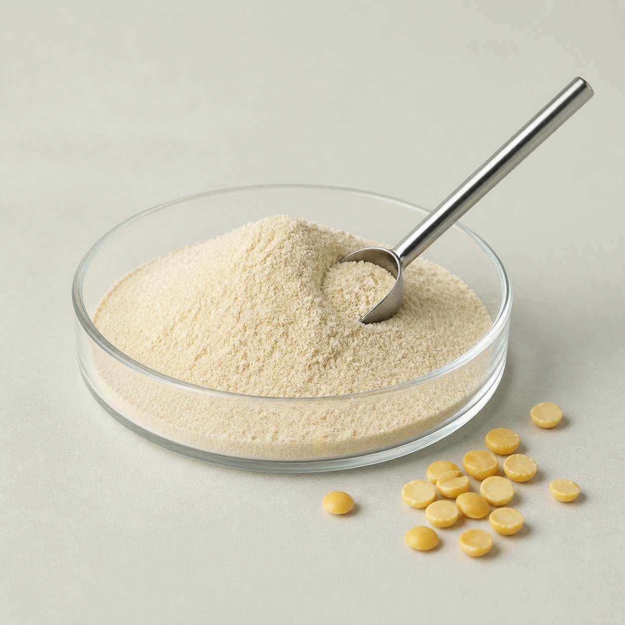 Pale yellow pea protein peptide powder