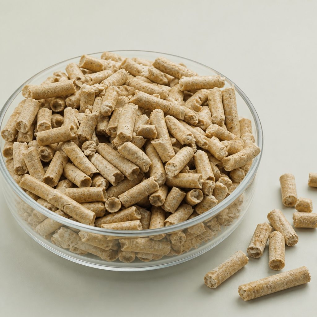 Vital wheat gluten pellets for aquafeed